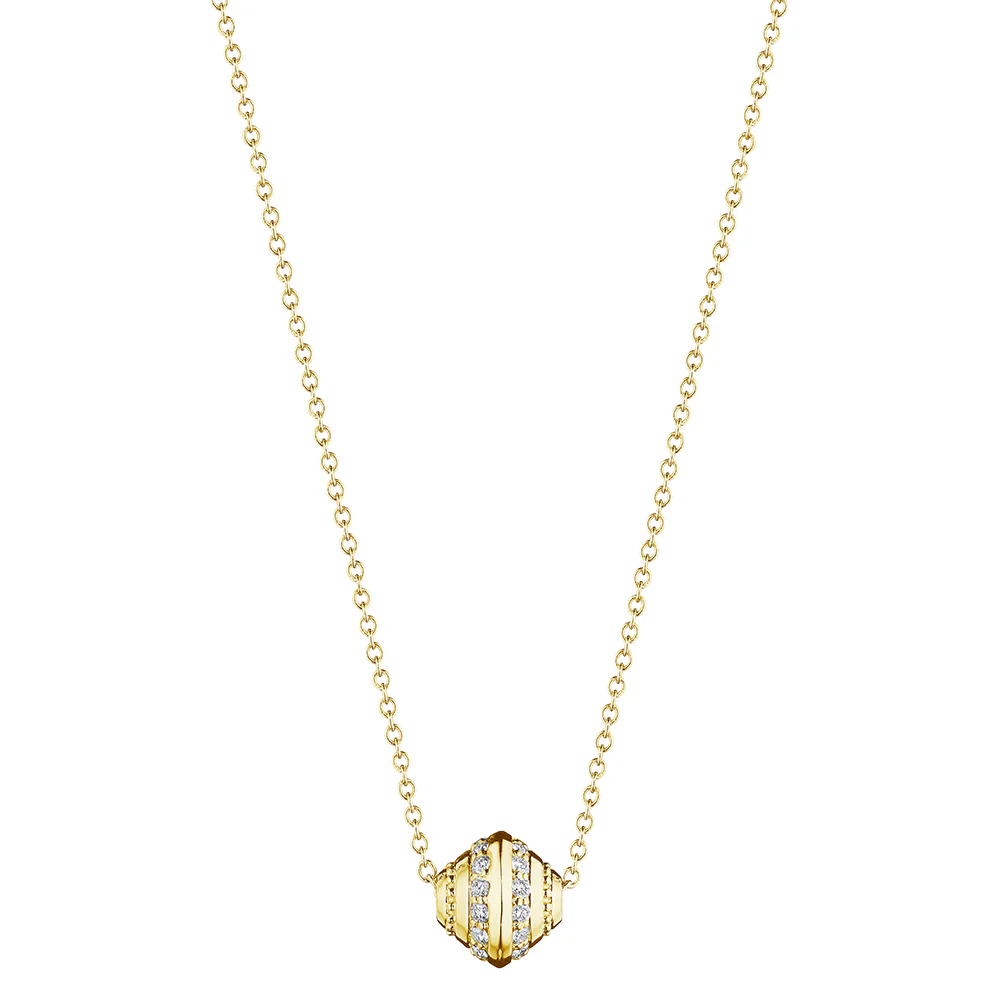 VerragioYellow Gold Short Round Diamond Slide Bead Pendant