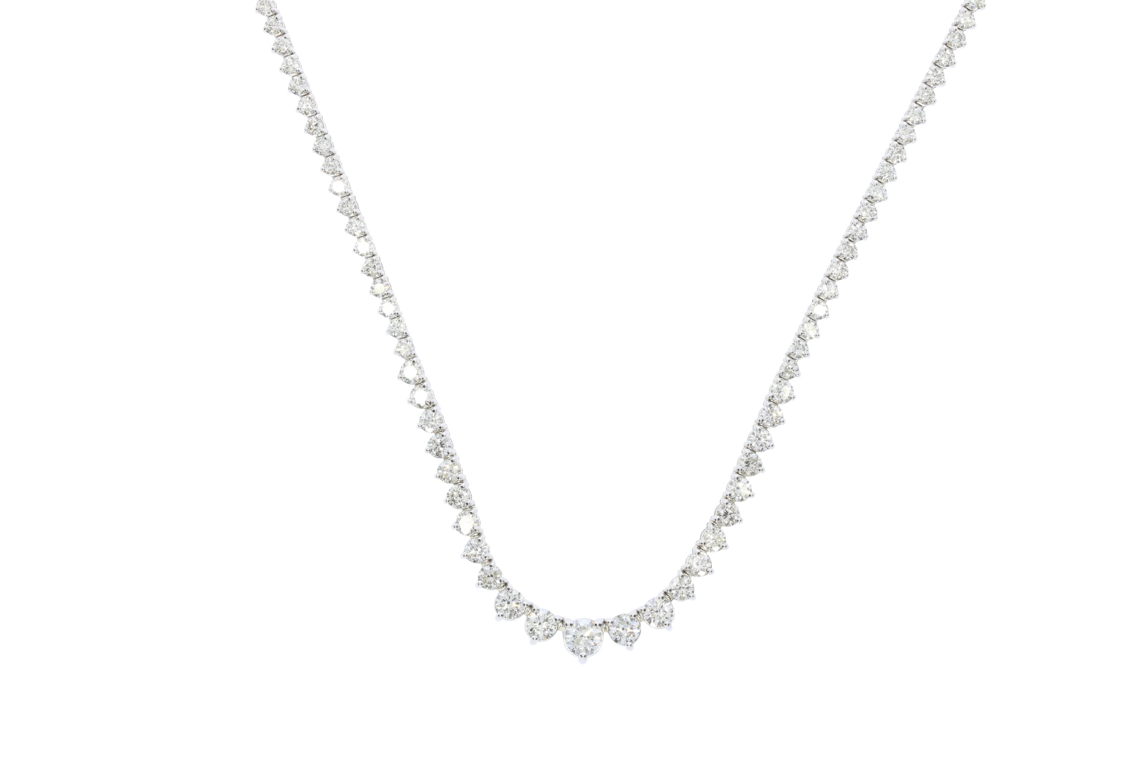White Gold Graduated Diamond Tennis Necklace