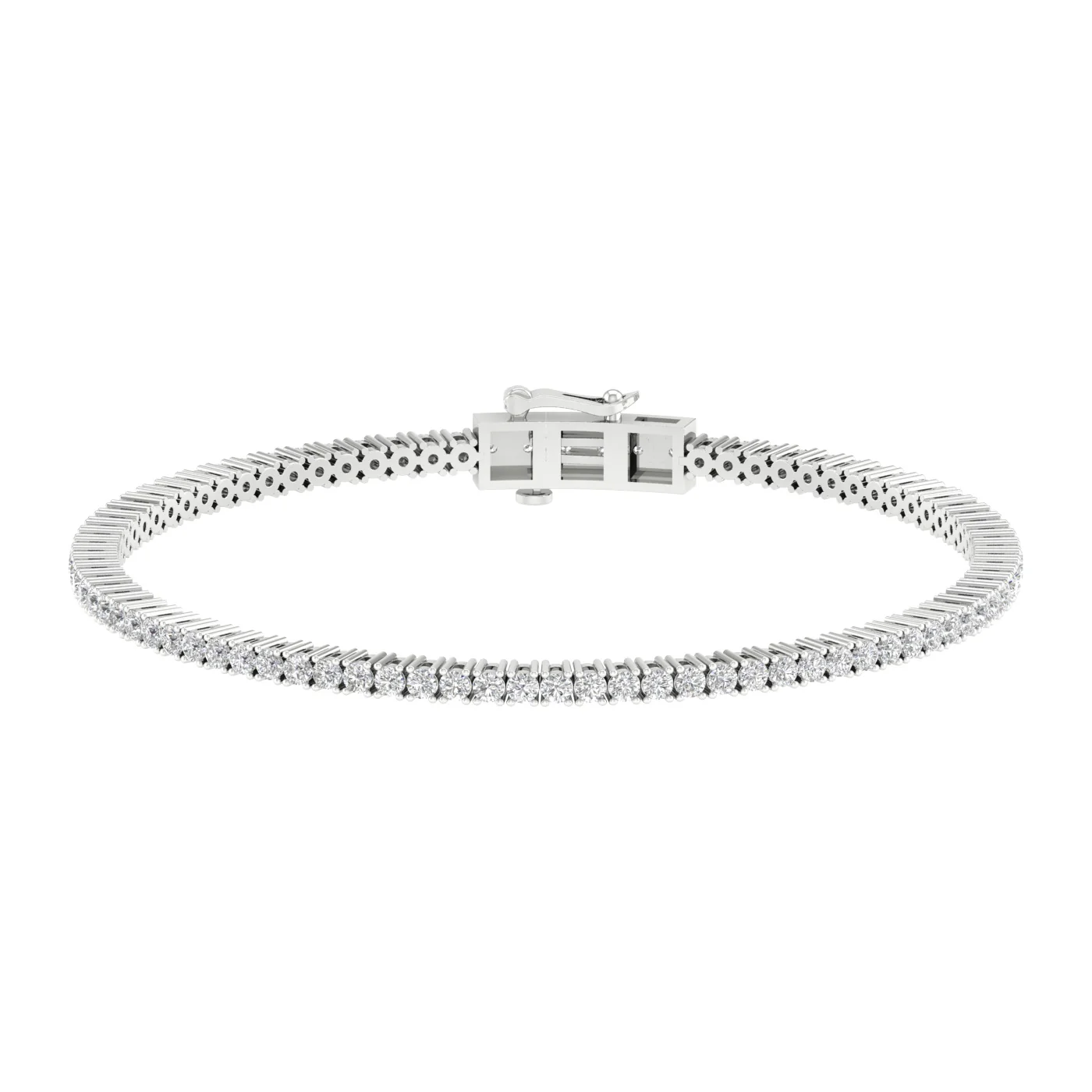 White Gold Laboratory Grown Diamond Tennis Bracelet - Image 2