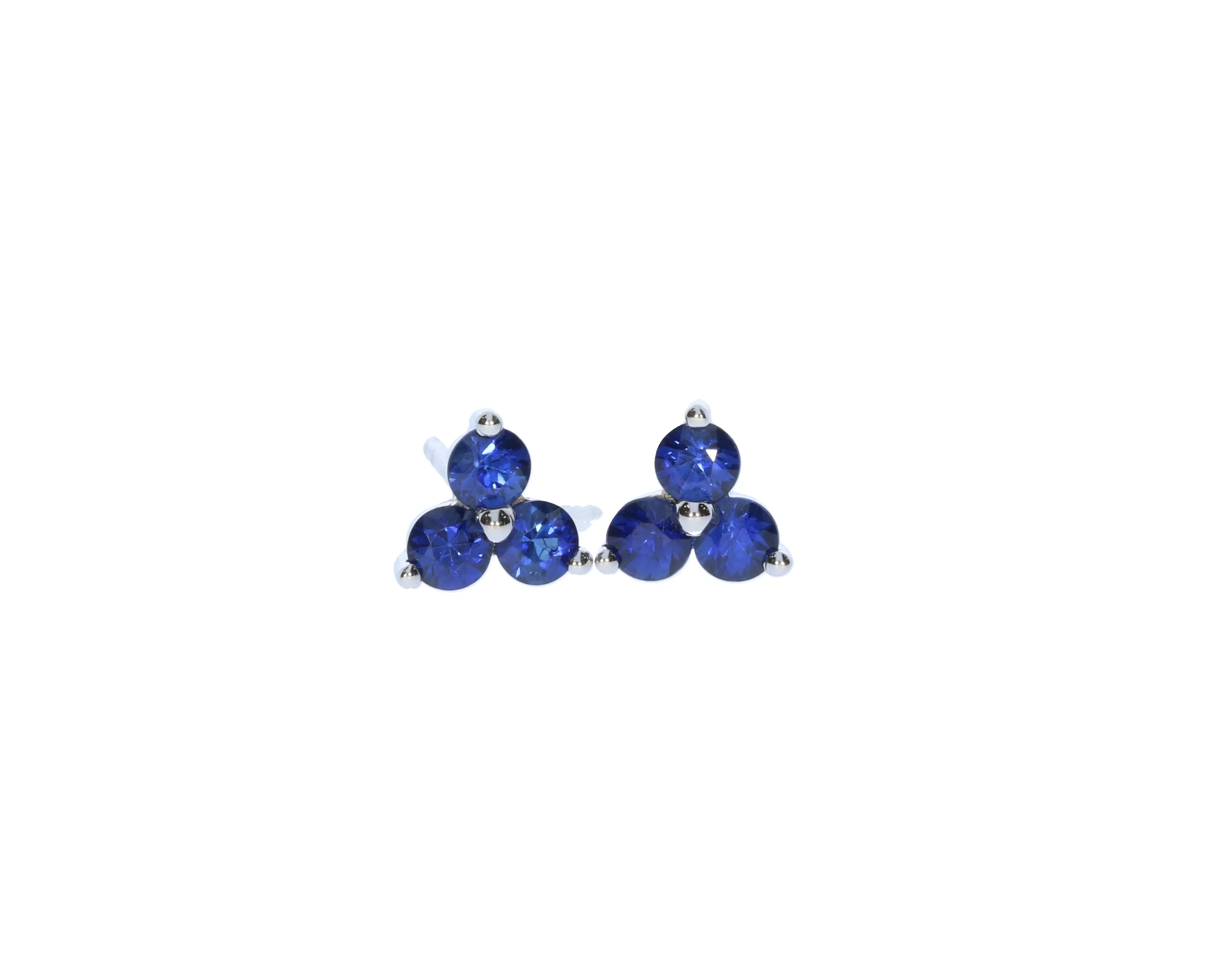 White Gold Sapphire Stud Earrings