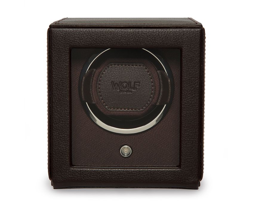 Wolf Cub Brown Single Watch Winder With Cover