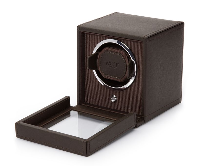 Wolf Cub Brown Single Watch Winder With Cover - Image 3