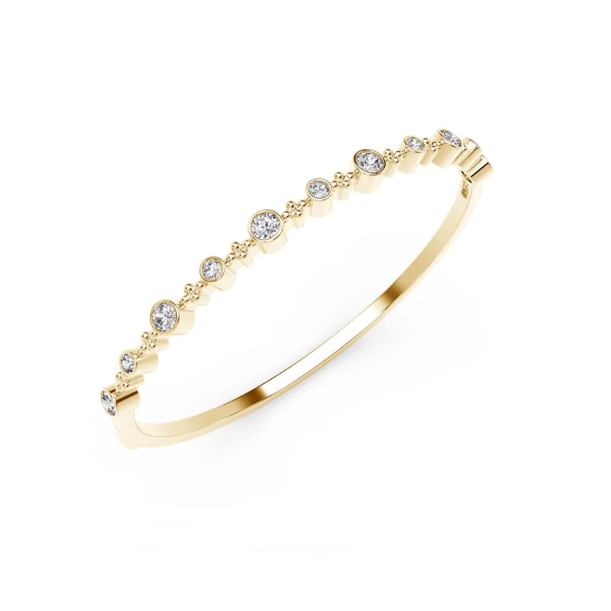 Yellow Gold Bangle & Forevermark Diamond Bangle Bracelet - Image 3