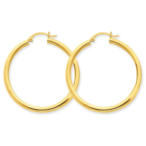 Yellow Gold Hoop Earrings - Image 2