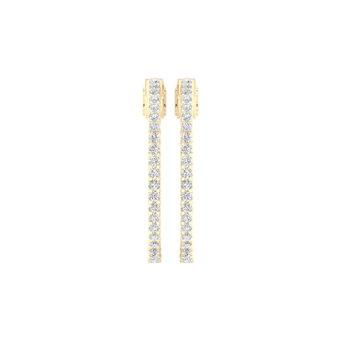 Yellow Gold Laboratory Grown Diamond Hoop Earrings - Image 2