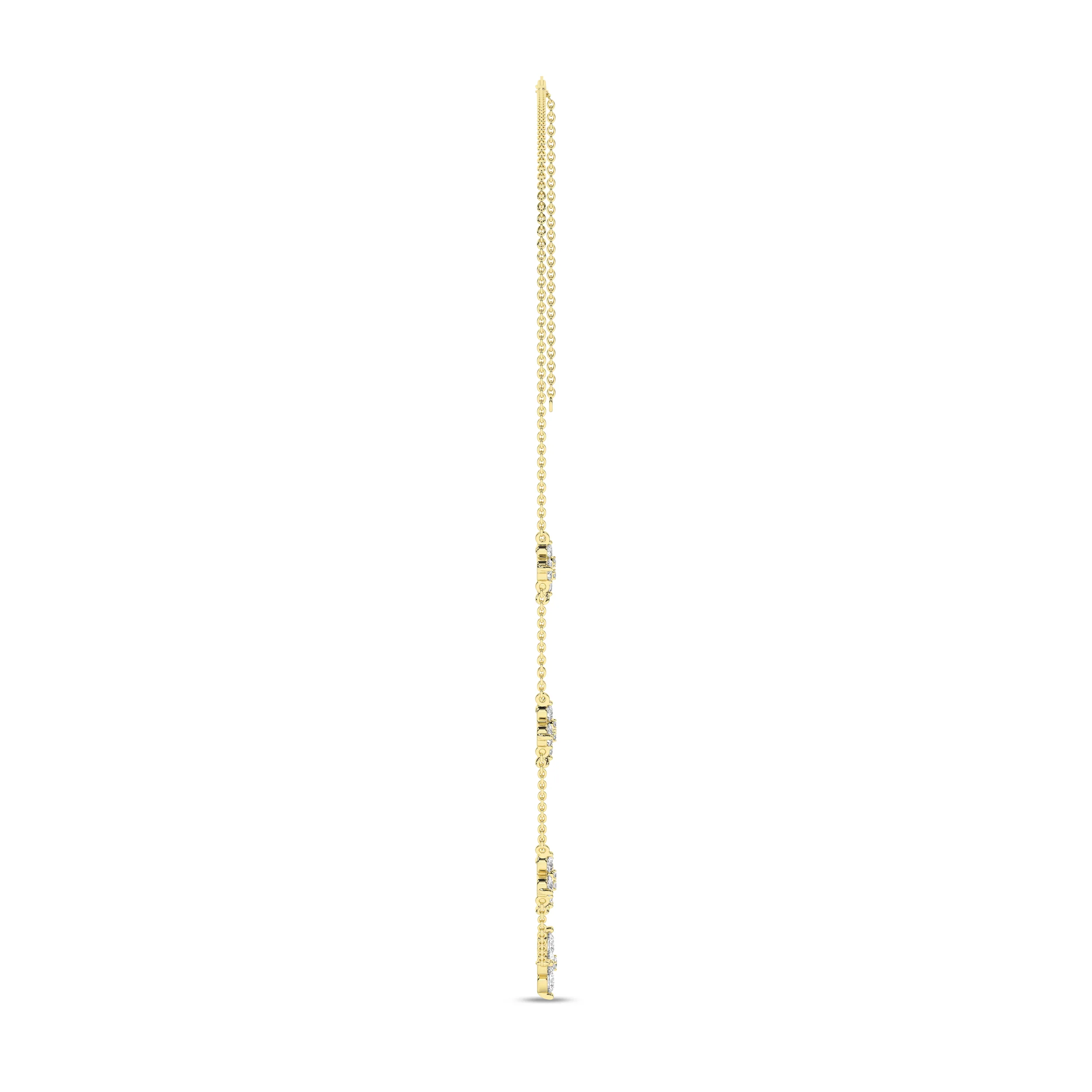 Yellow Gold Laboratory Grown Diamond Petal Station Necklace - Image 4