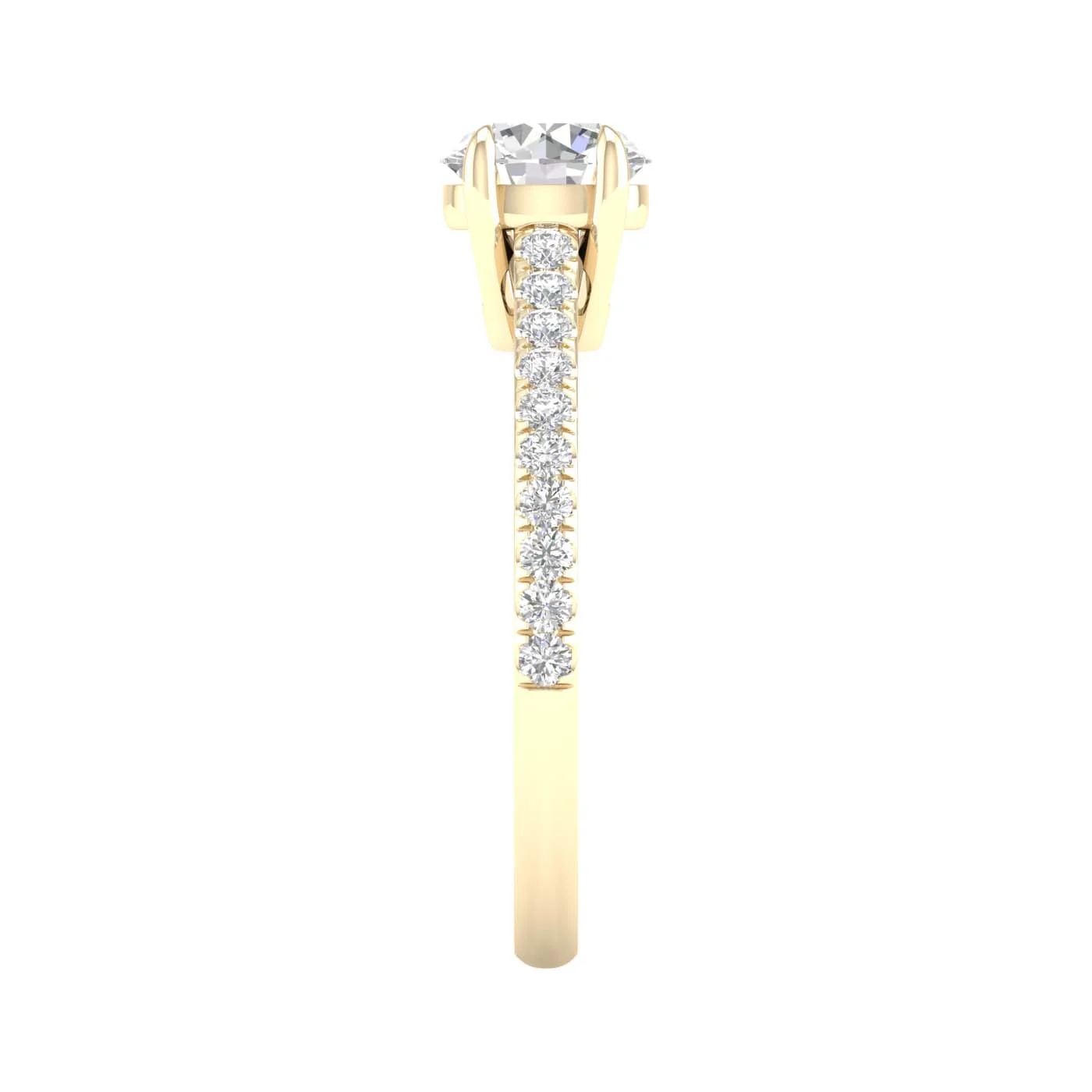 Yellow Gold Laboratory Grown Round Brilliant Diamond Engagement Ring - Image 3