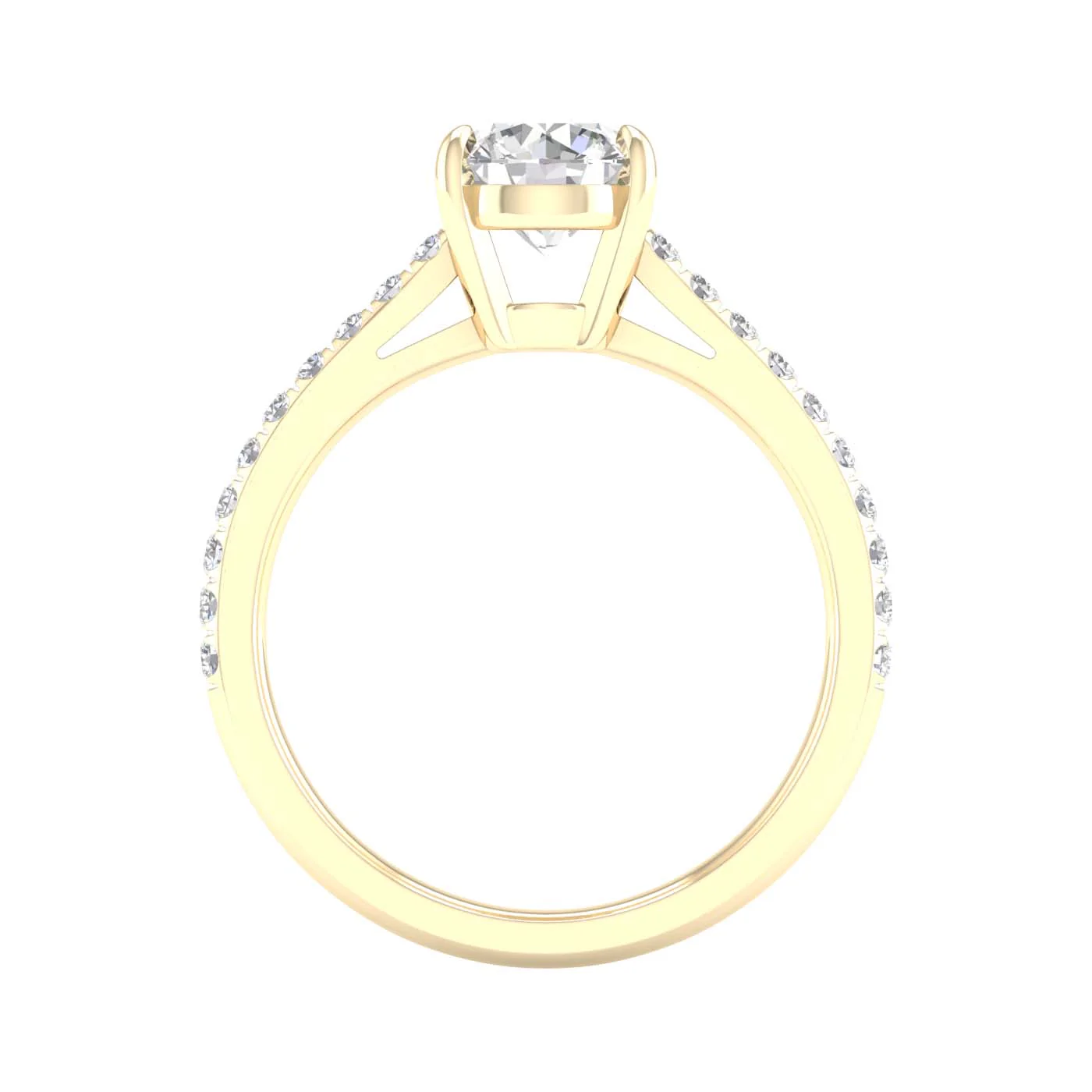Yellow Gold Laboratory Grown Round Brilliant Diamond Engagement Ring - Image 4