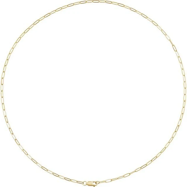 Yellow Gold Paperclip Chain